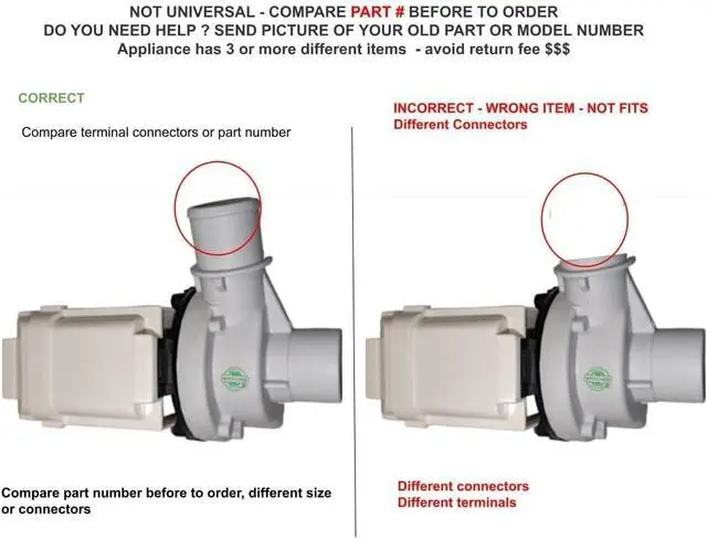 Alt view image 6 of 7 - 4681EA1007A Washer Drain Pump Motor Assembly Replacement for LG & Kenmore Washers, OEM Drain Pump Assembly Replaces AP5672914, PS7785119, EAP7785119