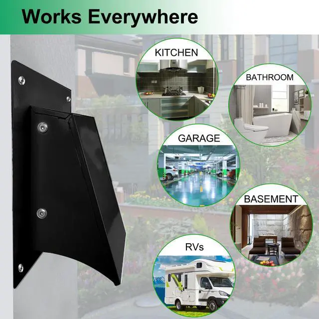 Alt view image 4 of 7 - 8 Inch Black Exterior Dryer Vent Cover Outside, Wall Vent Cover Outdoor Hooded Wall Vent with Backdraft Damper for Dryer Kitchen Bathroom Range Hood HVAC Duct Vent, Galvanized Steel