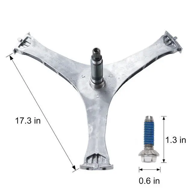 Alt view image 2 of 7 - DC97-17004B Washer Flange Shaft Assembly with DC60-40137A Spider Hex Bolt (6 Pack) Compatible with Samsung Washing Machine Replace DC97-17004E 4000061 AP5800144 PS8764285