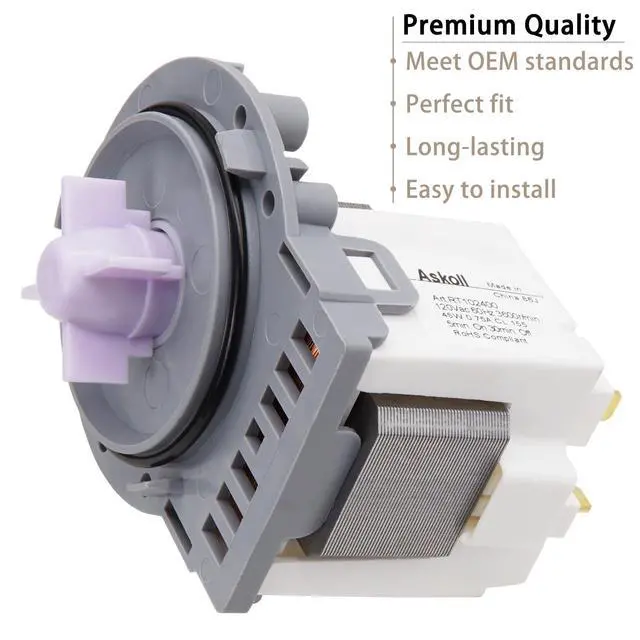 Alt view image 4 of 6 - WM8100HVA WM9000HVA WM8000HWA WM5000HVA Washer Circulation Pump for LG | Replace LG WM5000HWA WM8000HVA, WM8100HWA WM8500HVA, WM9000HWA WM9500HKA