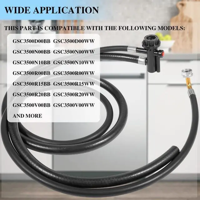 Alt view image 2 of 7 - 6FT WD24X10066 WD24X10043 Portable Dishwasher Drain and Fill Hose Unicouple Assembly for GE 2813323 AP5789090 PS8746200 WD24X10043