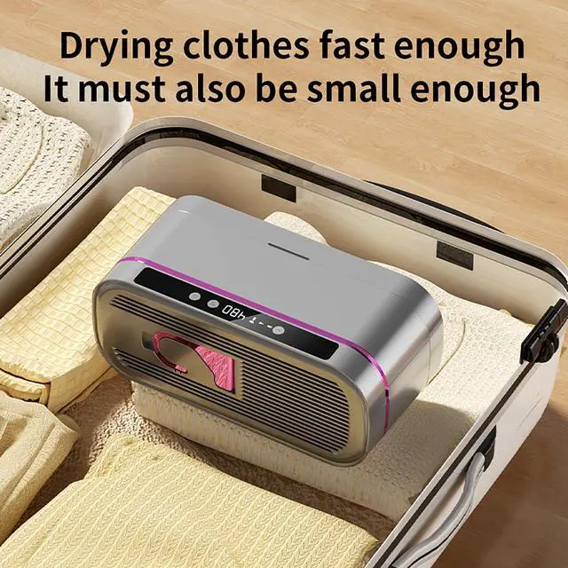 Alt view image 6 of 7 - Foldable Portable Clothes Dryer with Remote Timer, 3D Fast Even Heating Low Noise Energy Efficient Design, Holds Up to 12 Pieces of Clothing for Apartment Dorm RV Travel