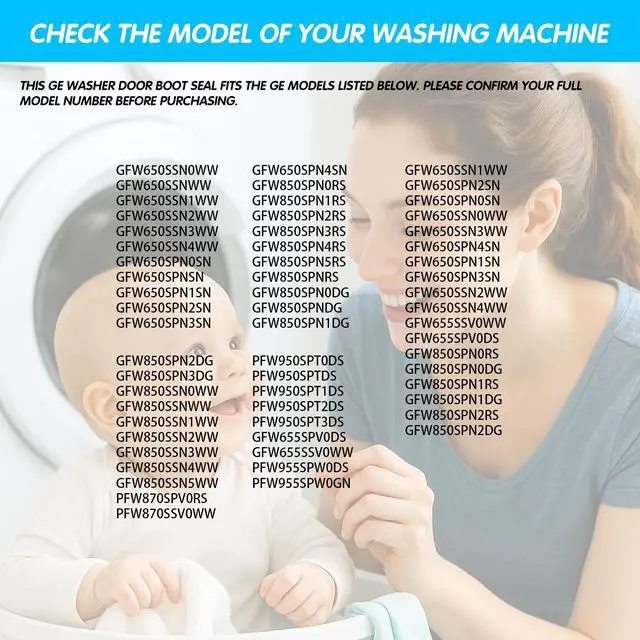 Alt view image 6 of 7 - GFW650SPN2SN GFW850SPN2RS GFW650SSN0WW GFW650SSN2WW Door Boot Seal for GE | GFW850SPN0RS GFW650SPN0SN GFW655SSV0WW GFW850SSN0WW GFW850SPN1RS PFW870SPV0RS GFW650SSNWW; front-load washer gasket