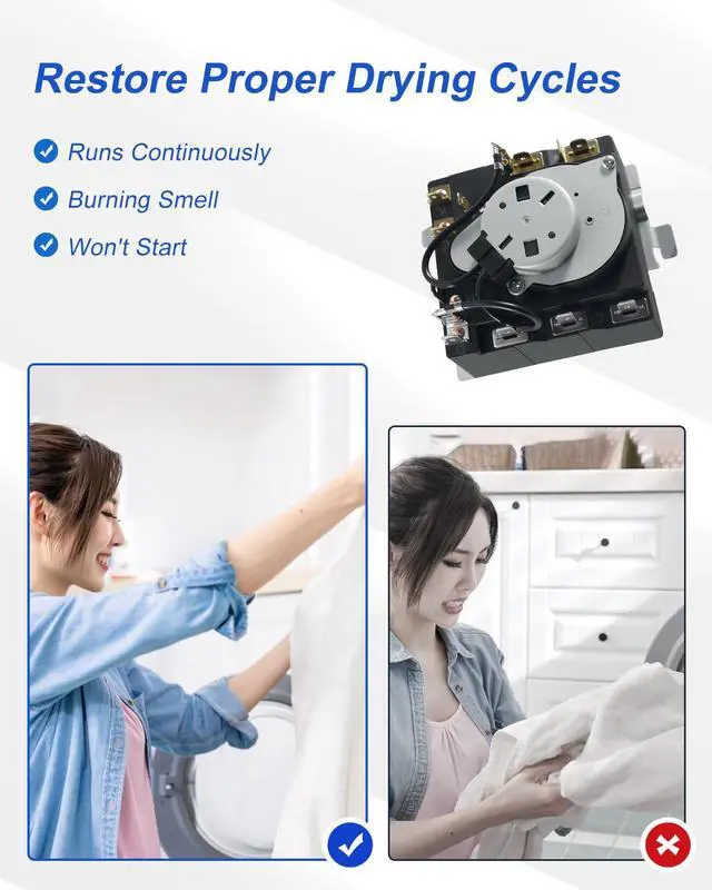 Alt view image 3 of 6 - 234D2377P001 Dryer Timer Control Fit for GE Dryers, Clothes Dryer Timer Control Replace TMDGM29 WE04X24551