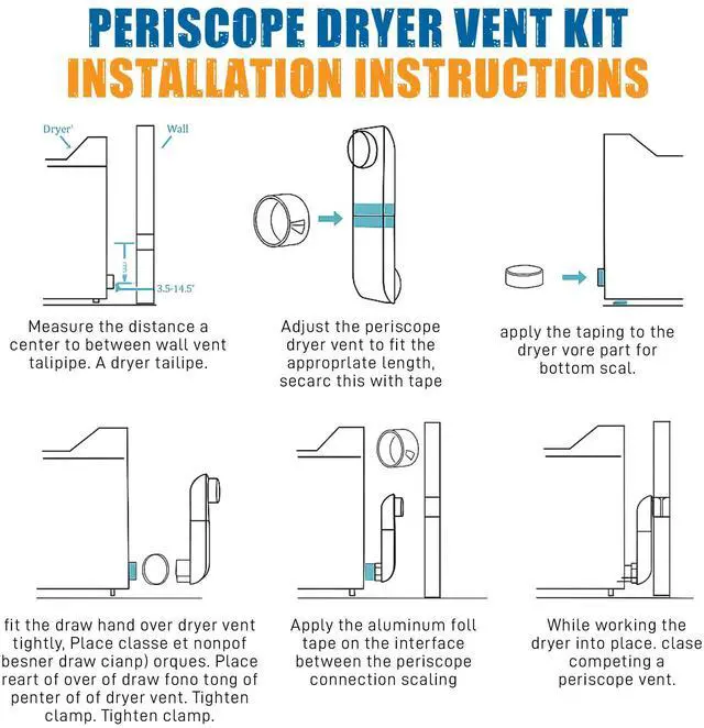 Alt view image 5 of 6 - Close Clearance Dryer Vent Periscope Pipe, 29"-50", Fits 4" Vents | Flat, Slim Duct with Flexible Outlet Installation, Reduces Space Behind the Dryer from 4.5 to 2.5 Inches for a Closer Fit