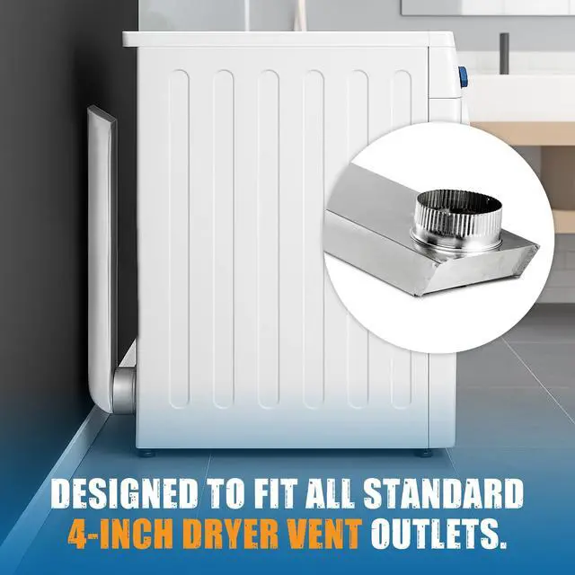 Alt view image 6 of 6 - Close Clearance Dryer Vent Periscope Pipe, 29"-50", Fits 4" Vents | Flat, Slim Duct with Flexible Outlet Installation, Reduces Space Behind the Dryer from 4.5 to 2.5 Inches for a Closer Fit