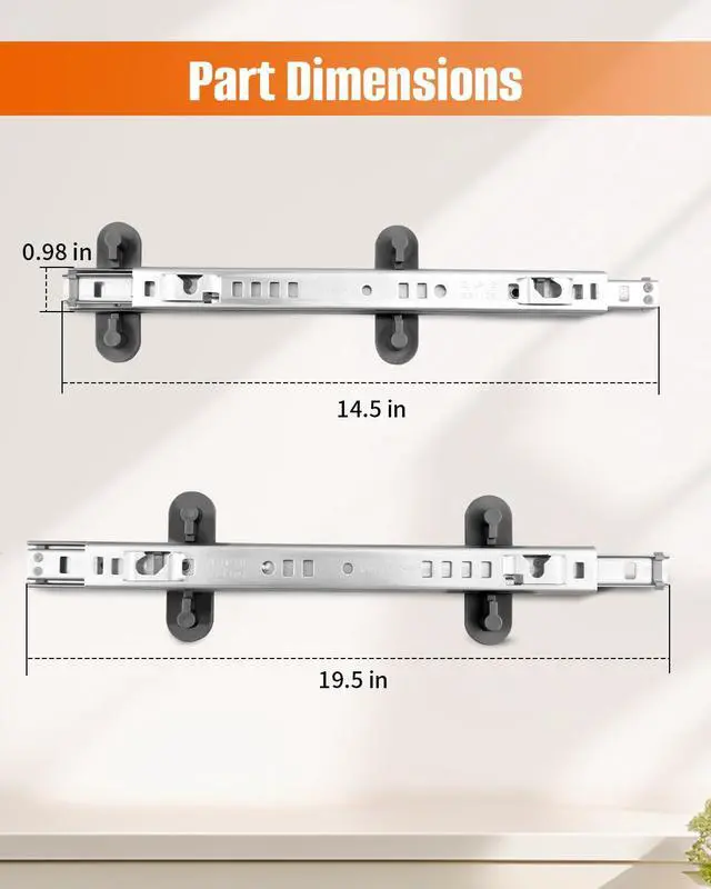 Alt view image 6 of 6 - 2 Pcs Upgraded Dishwasher Dishrack Slide Track Fit for Whirlpool KitchenAid Kenmore Maytag Jenn-Air Dishwasher, Replacement W11259785 W11259786