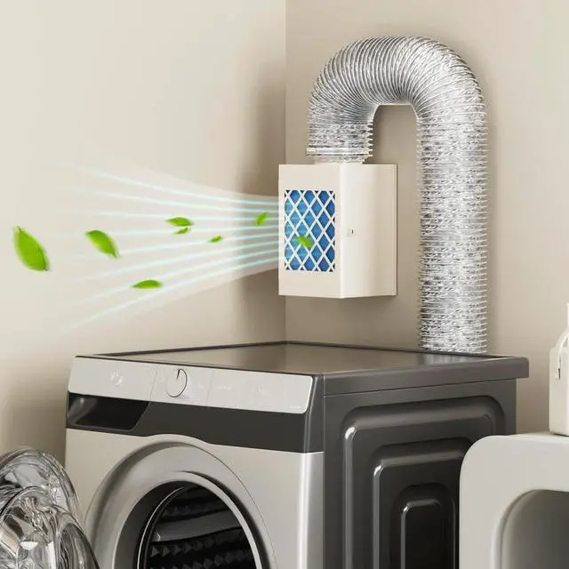 Alt view image 2 of 7 - Indoor Dryer Vent Kit,10 Pack Dryer Filter ReplacementMetal Dryer Vent Box, Indoor Dryer Vent for Electric Dryer, Space Saver Dryer Vent Kit with Polyester Filters, Dryer Vent Hose