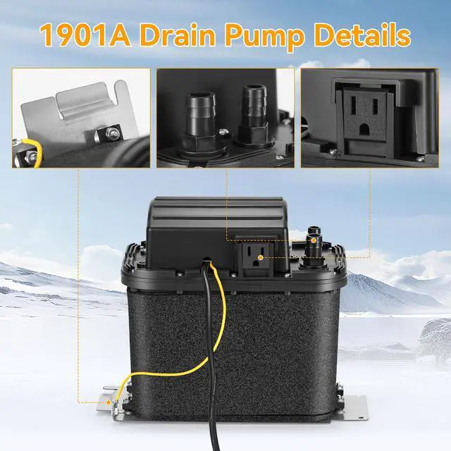 Alt view image 6 of 7 - 1901A Drain Pump Kit Compatible with Whirlpool Ice Machine 50-lb | Drain Pump Kit for Ice Maker Replace 2185528, 2208534, 2310253, AH3650734, EA3650734, PS3650734, for Ice Machines 2000 Years+