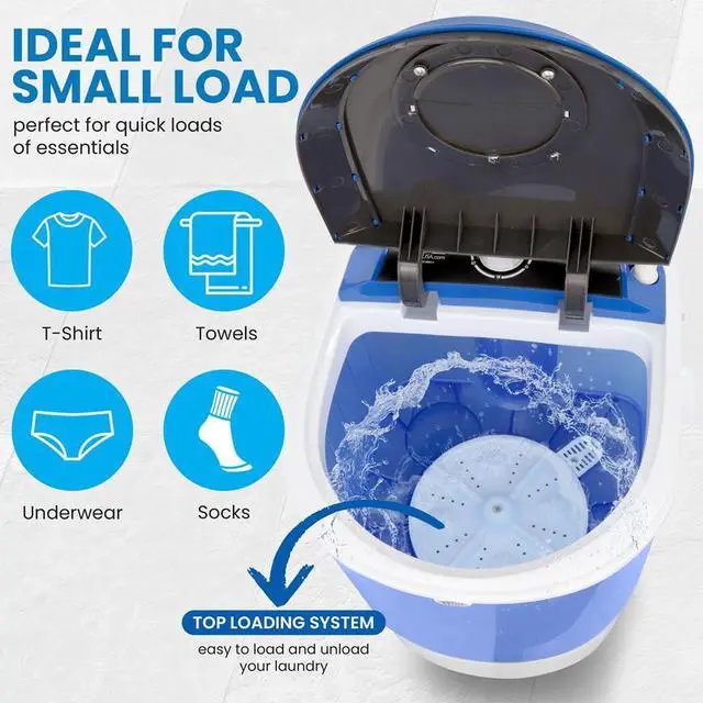 Alt view image 4 of 7 - Upgraded Version Portable Washer - Top Loader Portable Laundry, Mini Washing Machine, Quiet Washer, Rotary Controller, 110V - For Compact Laundry, 4.5 Lbs. Capacity, Translucent Tubs