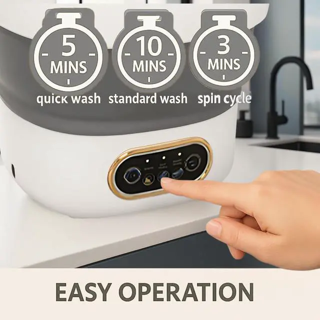 Alt view image 2 of 7 - Portable Washing Machine, 17L / 4 Gal, Foldable Mini Washing Machine, Mini Portable Washer, Easy To Use, Quiet and User Friendly, Great for Dorms Small Apartments Travelling, 3 Modes