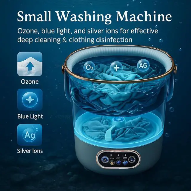 Alt view image 7 of 7 - Portable Washing Machine, 17L / 4 Gal, Foldable Mini Washing Machine, Mini Portable Washer, Easy To Use, Quiet and User Friendly, Great for Dorms Small Apartments Travelling, 3 Modes
