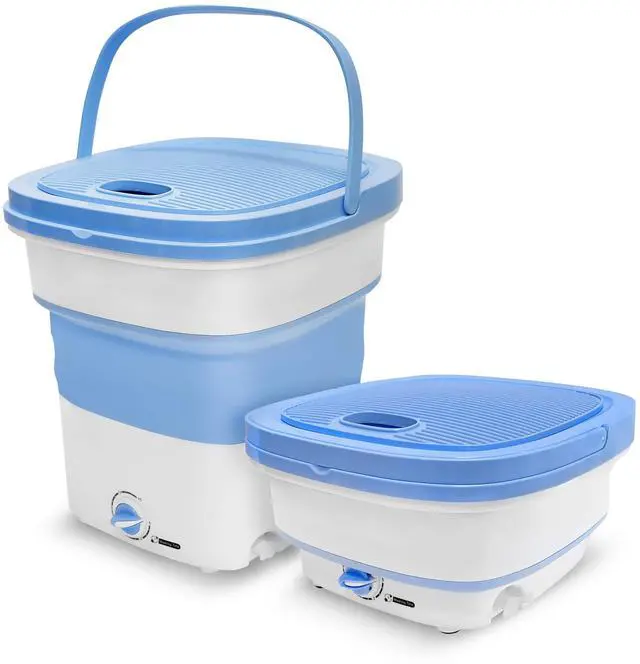 Main image of Portable Mini Washing Machine Lightweight Collapsible Bucket - Perfect for Camping, Travelling, Apartment, Dorm USA Brand - PUCWM33.5, light blue