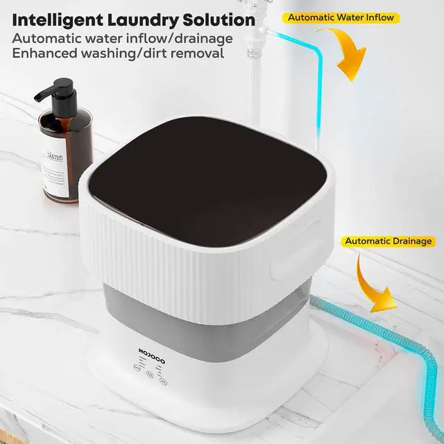 Alt view image 2 of 6 - Mini Portable Washing Machine - Foldable/Collapsible Washing Machine for Baby Clothes, Socks, Underwear - Portable Washer for Travel, Camping, Apartments, RV