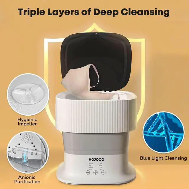 Alt view image 3 of 6 - Mini Portable Washing Machine - Foldable/Collapsible Washing Machine for Baby Clothes, Socks, Underwear - Portable Washer for Travel, Camping, Apartments, RV