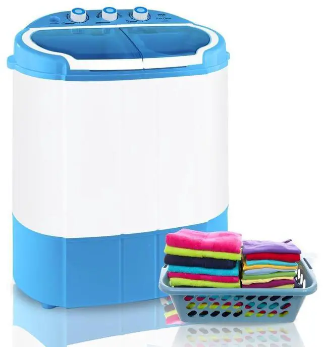 Main image of Upgraded Version Portable Washer & Spin Dryer, Mini Washing Machine, Twin Tubs, Spin Cycle w/Hose, 11lbs. Capacity, 110V - Ideal For Compact Laundry
