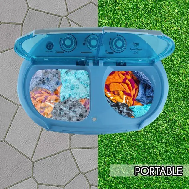 Alt view image 5 of 7 - Upgraded Version Portable Washer & Spin Dryer, Mini Washing Machine, Twin Tubs, Spin Cycle w/Hose, 11lbs. Capacity, 110V - Ideal For Compact Laundry