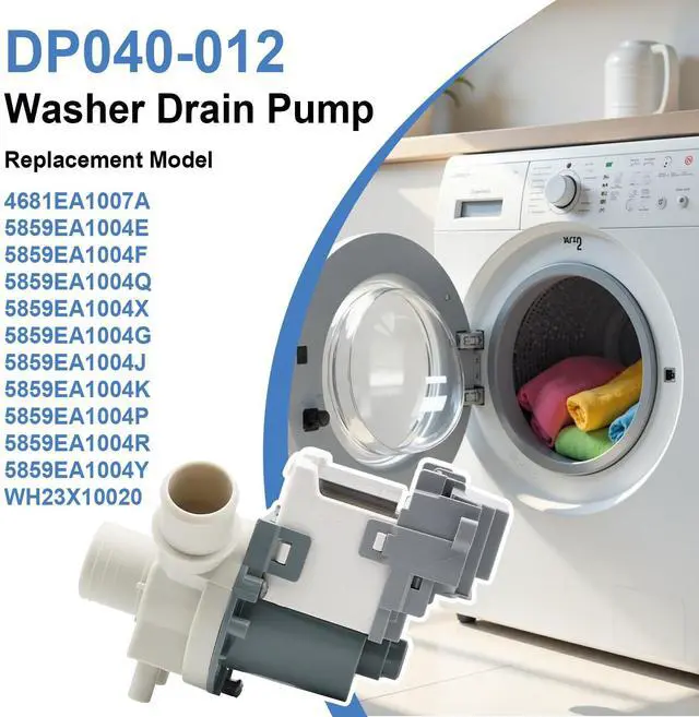 Alt view image 2 of 7 - DP040-012 4681EA1007A Drain Pump Compatible with LG, Kenmore Washer Drain Pump, Replacement for 4681EA1007A 1089358 AP5604958 EAP11706439 2649379 AP5605335