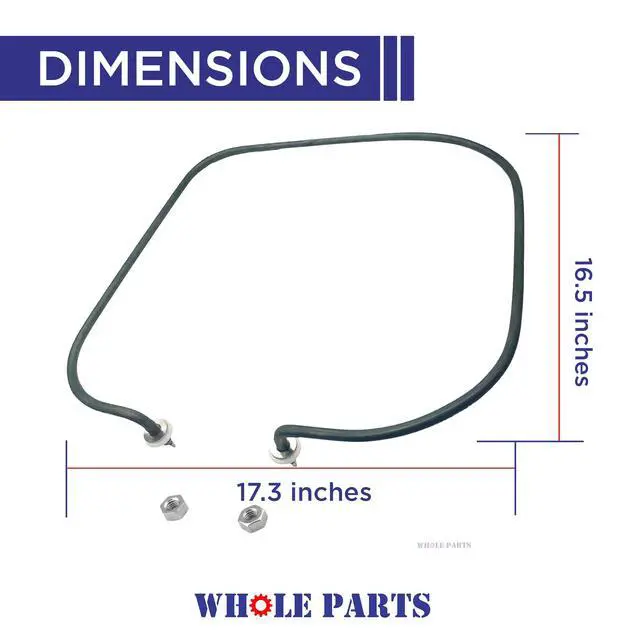 Alt view image 2 of 7 - Upgraded Dishwasher Heating Element Assembly (Fasten Nut On the Thread) Part # WD05X10005 - Replacement & Compatible With Some GE Dishwashers