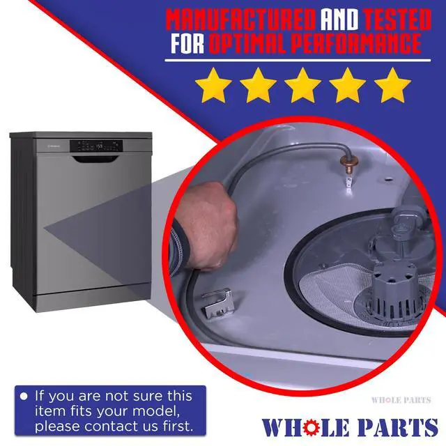Alt view image 4 of 7 - Upgraded Dishwasher Heating Element Assembly (Fasten Nut On the Thread) Part # WD05X10005 - Replacement & Compatible With Some GE Dishwashers