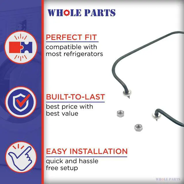 Alt view image 5 of 7 - Upgraded Dishwasher Heating Element Assembly (Fasten Nut On the Thread) Part # WD05X10005 - Replacement & Compatible With Some GE Dishwashers