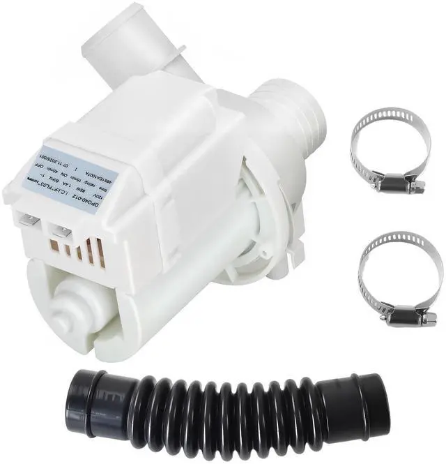 Main image of DP040-012 4681EA1007A Drain Pump & AEM73213001 Drain Hose Combo, Compatible with LG Kenmore GE Front-Load Washers, Fits WT1001CW WT1201CV 796.2900 Series