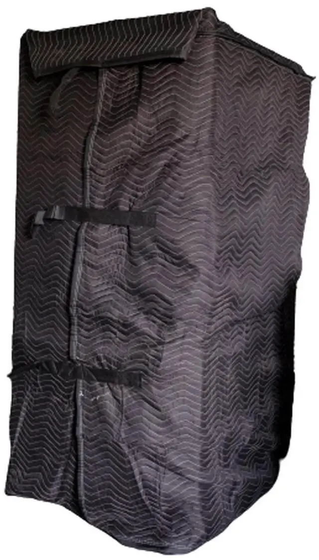 Main image of Black Quilted Refrigerator Cover - Outdoor Fridge Cover, Furniture Pad for Moving/Storage - 38" x 70" - Fully Adjustable, Machine Washable