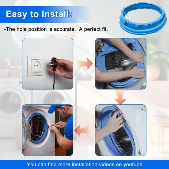 Alt view image 7 of 7 - Upgraded WH05X29521 Washer Door Boot Gasket Seal Replacement Compatible With GE Washing Machine Model GFW510SCN0WW GFW550SPN2DG Replace WH05X29521 PD00064690 4978358 AP6983548 PS12743602 EAP12743602