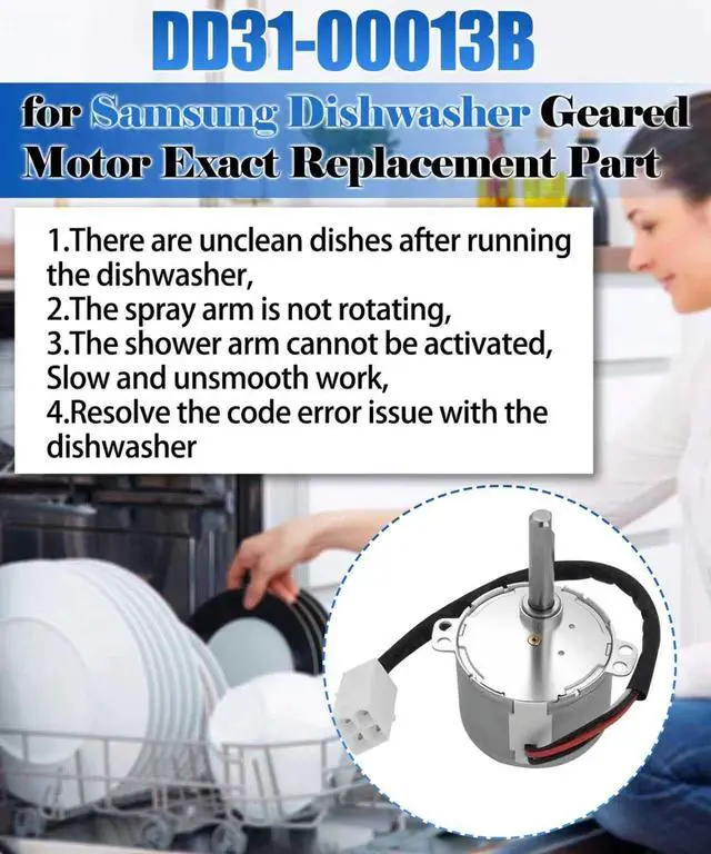 Alt view image 6 of 7 - DD31-00013B for Samsung Dishwasher Geared Motor Exact Replacement Part,Replacement for Numbers 4000924, AP5917177, PS9606349,Designed to fit Specific Samsung Manufactured Dishwasher Models