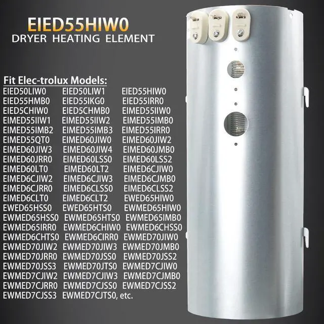 Alt view image 3 of 6 - EIED55HIW0 EIMED55IIW0 EIED55HMB0 Dryer Heating Element Kit for Electrolux | Replace Electrolux EIED50LIW0 EIED50LIW1, EIED55IRR0 EIED55IKG0 EIMED55IIW1 EIMED55IRR0 EIMED55IMB0