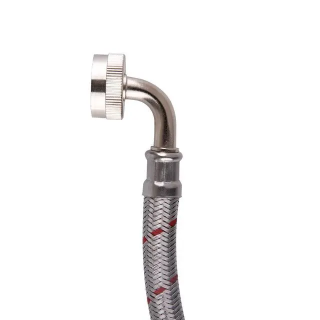 Alt view image 3 of 7 - 144-Inch Stainless steel Washing machine connector 12 Feet - Elbow, Washing Machine Supply Line, 4-Pack