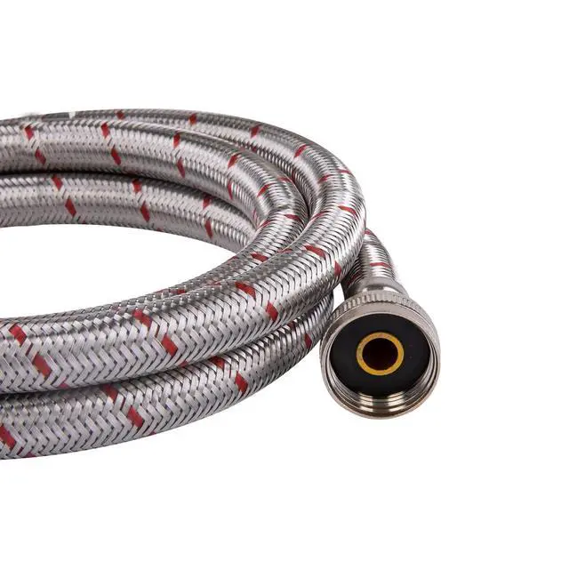 Alt view image 4 of 7 - 144-Inch Stainless steel Washing machine connector 12 Feet - Elbow, Washing Machine Supply Line, 4-Pack