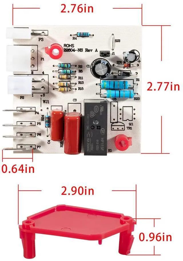 Alt view image 6 of 7 - Refrigerator Electronic Defrost Control Circuit Board Replacement Parts Kit Fit For Whirlpool W10135901, AP6015576, PS11748857, WPW10135901, 2304143