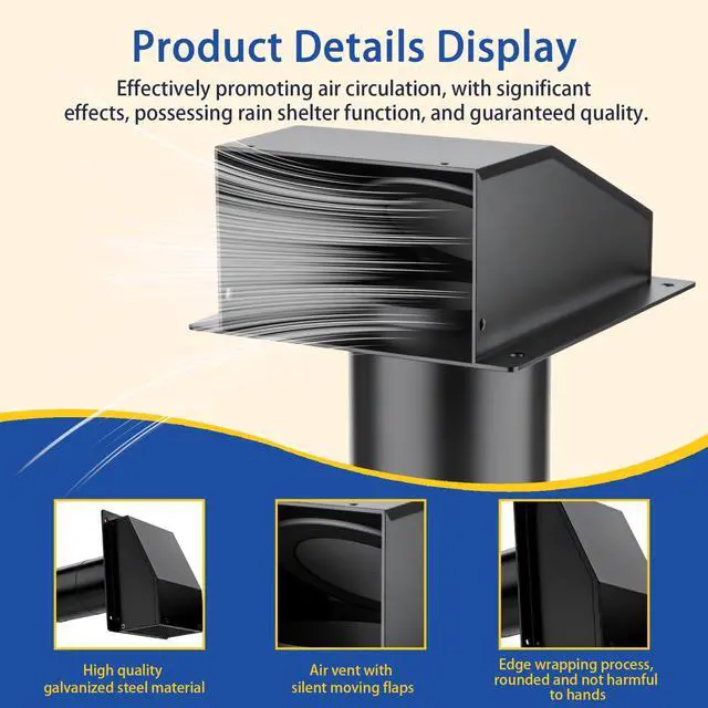Alt view image 3 of 7 - 4 Inch Dryer Vent Kit with Outdoor Wall Exhaust Cover, Hooded Screen & Backdraft Damper, Adjustable Periscope Duct 9.5-14.5" for Tight Laundry Spaces, Rustproof Galvanized & Stainless Steel