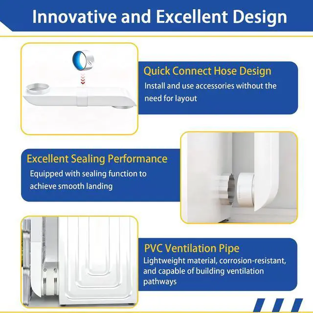 Alt view image 5 of 7 - Periscope Dryer Vent Kit,Low Profile Flat with Hooded Outside Wall Vent Cover, Built-in Screen and Damper, Adjustable Telescoping Duct,Fire Resistant Design for Tight Narrow Laundry Room (WT)