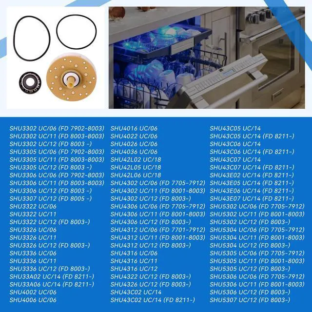 Alt view image 4 of 7 - 00167085 Dishwasher Pump Impeller Repair Kit Compatible with Bosch Kenmore,Fit for Models DW244UB DW244UW DW245UB DW245UW DW246UB DW246US(p/n 935404 AH8697212 EA8697212 PS8697212)