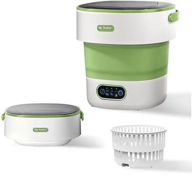 Main image of Portable Foldable Washing Machine -20l Mini Washer For Deep Cleaning | Portable Washer Perfect For Underwear, Baby Clothes, And Small Spaces Like Apartments, Dorms, And Hotels.Green