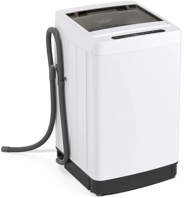 Main image of Portable Washing Machine, 1.5 cu.ft Compact Washer with Drain Pump, LED Display, 8 Programs, 10 Water Levels, Child Lock, 11 LBS Clothes Capacity for Apartment, Home, Dorms, RV (White & Black)