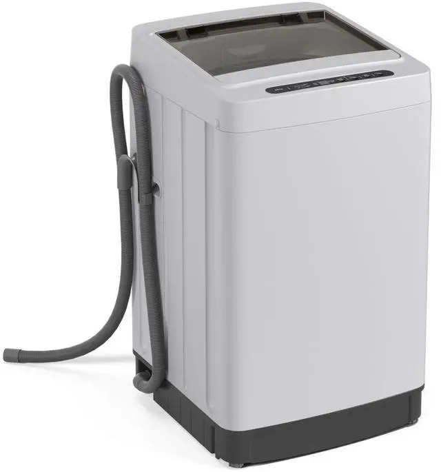 Main image of Portable Washing Machine, 1.5 cu.ft Compact Washer with Drain Pump, LED Display, 8 Programs, 10 Water Levels, Child Lock, 11 LBS Clothes Capacity for Apartment, Home, Dorms, RV (Gray & Black)