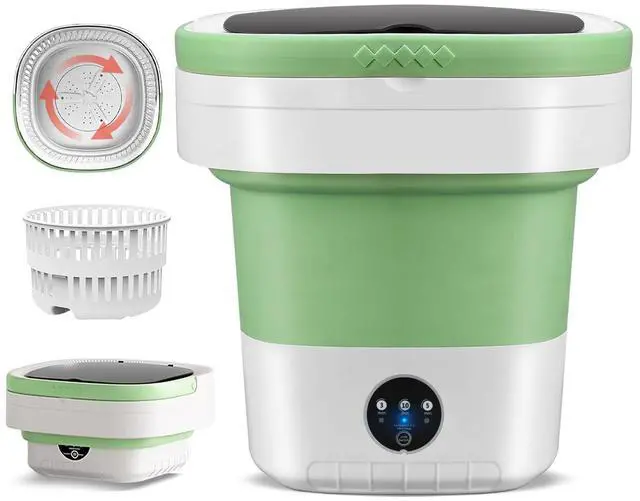 Main image of Portable Washing Machine 16L Mini Laundry Washer 3 Modes with Spin Basket Laundry Machine Cleaning Depth Underwear,Baby Clothes Small Shirt for Apartments Dormitories Hotels and Camping (Green)