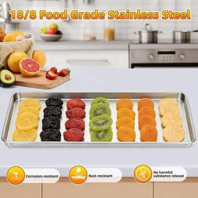 Alt view image 3 of 7 - Freeze Dryer Trays, Large Metal Trays(6 Pcs) | Compatible with Harvest Right Home Pro Freeze Dryer, Includes 100 Pcs Parchment Paper & 20 Tray Stackers