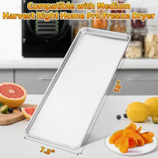 Alt view image 2 of 7 - Freeze Dryer Trays, Medium Metal Trays(5 Pcs) | Compatible with Harvest Right Home Pro Freeze Dryer, Includes 100 Pcs Parchment Paper & 16 Tray Stackers