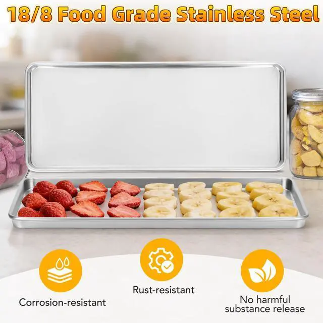 Alt view image 3 of 7 - Freeze Dryer Trays, Medium Metal Trays(5 Pcs) | Compatible with Harvest Right Home Pro Freeze Dryer, Includes 100 Pcs Parchment Paper & 16 Tray Stackers