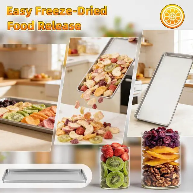 Alt view image 7 of 7 - Freeze Dryer Trays, Medium Metal Trays(5 Pcs) | Compatible with Harvest Right Home Pro Freeze Dryer, Includes 100 Pcs Parchment Paper & 16 Tray Stackers