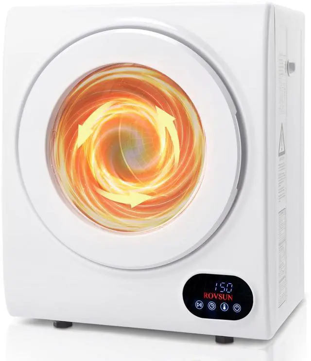 Main image of Portable Clothes Dryer, Front Load Electric Dryers Machine, Compact Laundry Dryers with Stainless Steel Tub, for Home, Apartment, Dorm, White (LCD Touch Control)
