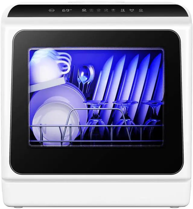 Main image of 6 Programs Countertop Dishwasher Portable, 40dB, 360° Coverage | 6-Program (Normal, ECO, Quick, Baby Care/Strong, Fruit, Dry), 73h Ventilation, Time-Saving, for Apartment