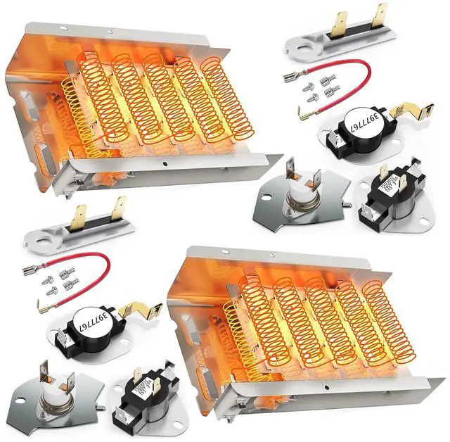 Main image of 279838 Dryer Heating Element for Whirlpool Maytag Amana Roper Kenmore 70 80 Series wed4815ew1 ned4655ew1 medc215ew1 medx655dw1medc200xw1 red4440vq1, Replaces 2406026 3403585 W10724237, 2 pack