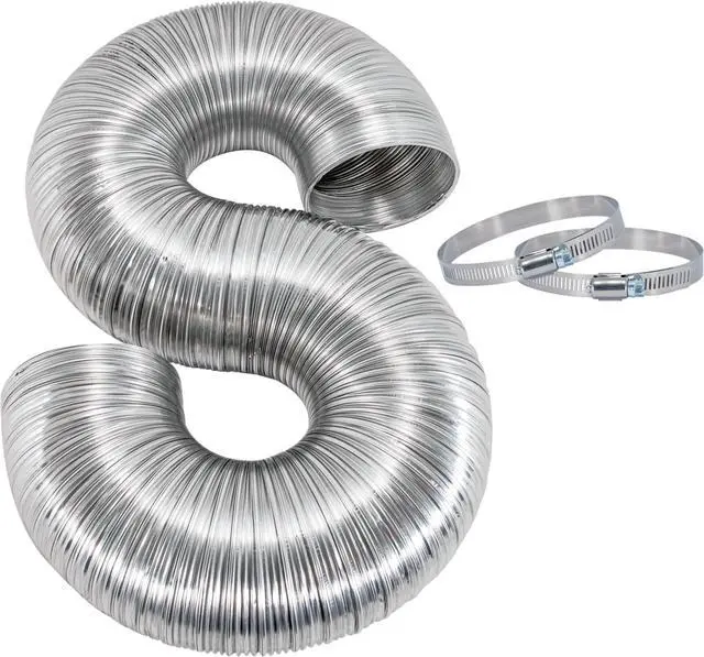 Main image of 8 Foot ArmorFlex Dryer Vent, Flexible Aluminum Duct with Clamps, Semi-Rigid, 69028 (Pack of 12)