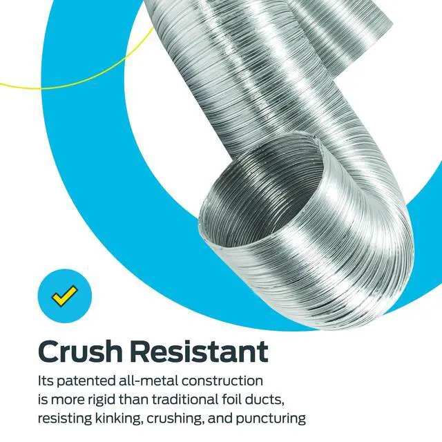 Alt view image 5 of 7 - 8 Foot ArmorFlex Dryer Vent, Flexible Aluminum Duct with Clamps, Semi-Rigid, 69028 (Pack of 12)