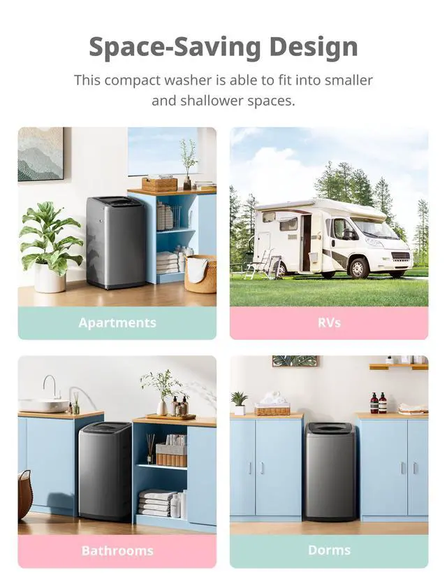 Alt view image 4 of 7 - Portable Washing Machine 0.9 cu.ft Compact Washer with LED Display
